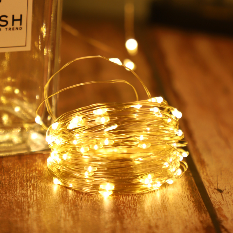 Guirnalda de luces de hadas para Navidad, guirnalda con alambre LED de cobre, decoración de Navidad, nuevo año 2022, batería