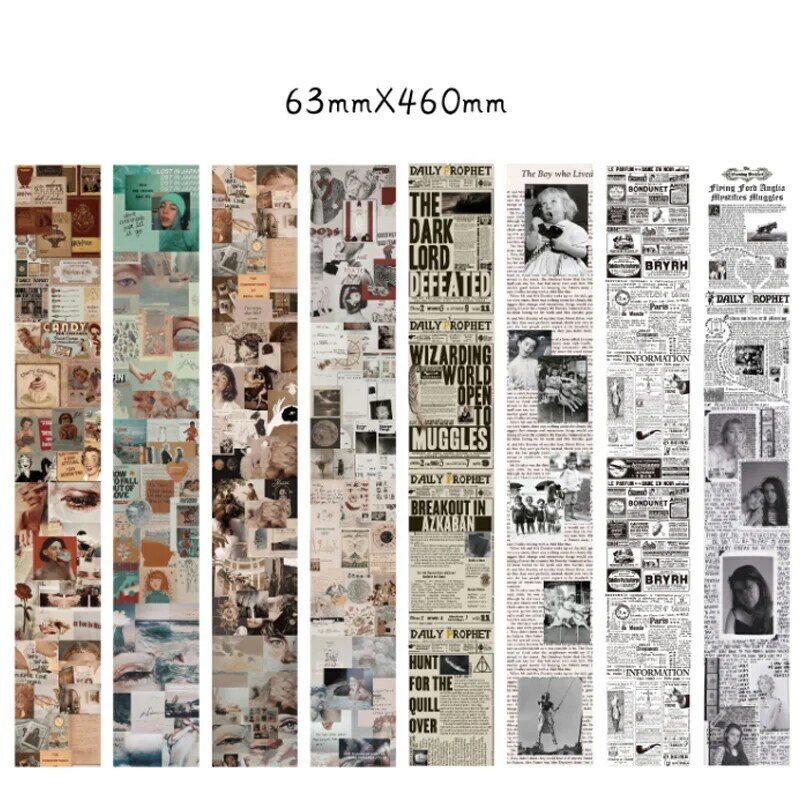 6.4*46cm Vintage gazeta Post Washi taśma DIY dekoracyjne Scrapbooking planer dziennik naklejki z taśmy maskującej piśmienne