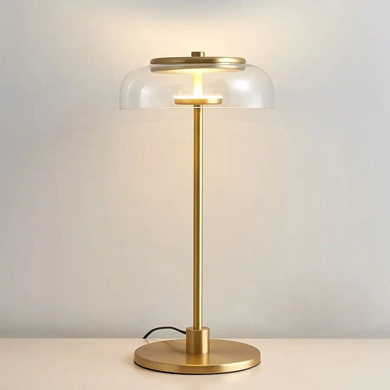 현대 LED 테이블 램프 북유럽 유리 책상 램프 침대 옆 램프 침실 장식 거실 테이블 램프 야간 조명