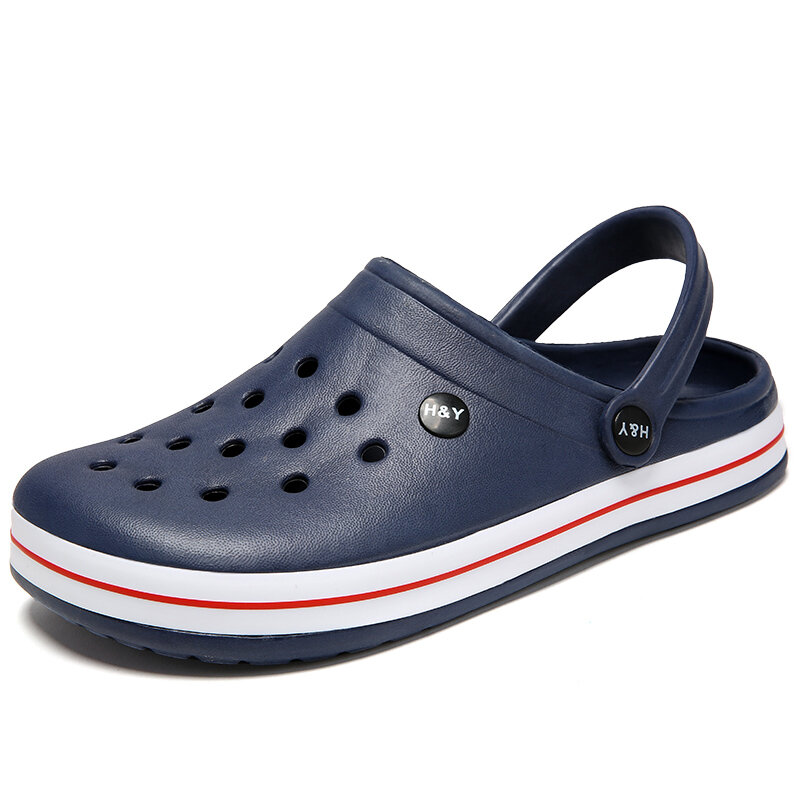 2021 sandały chłopięce Crocks letnie dziurki buty Crok gumowe drewniaki męskie buty ogrodowe EVA czarna plaża płaskie męskie sandały kapcie