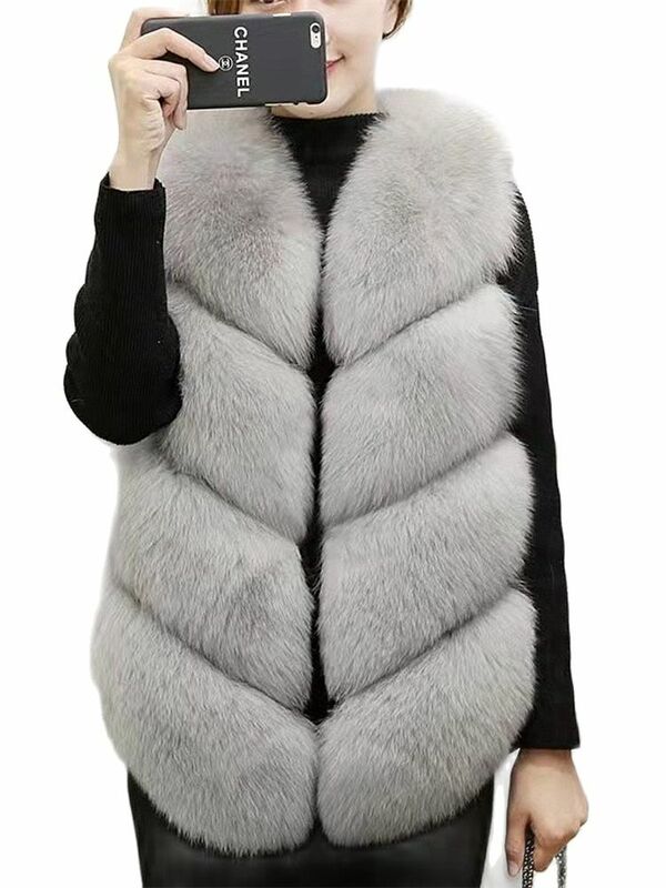 2021ใหม่ผู้หญิงสั้น Faux Fur Vest แฟชั่นสุภาพสตรีเกาหลีเสื้อกั๊กเสื้อแขนกุด Furry ตุ๊กตาหญิงฤดูหนาว Outwear