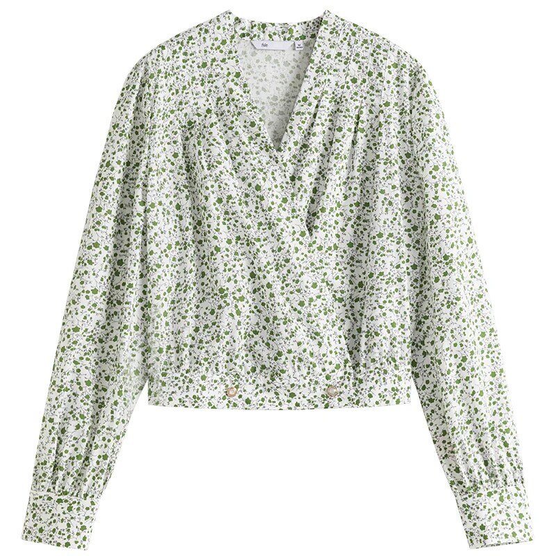 Camisa feminina vintage de algodão puro, camiseta com decote em v, para mulheres, com design em favo, sintético, casual, de manga comprida, 2021