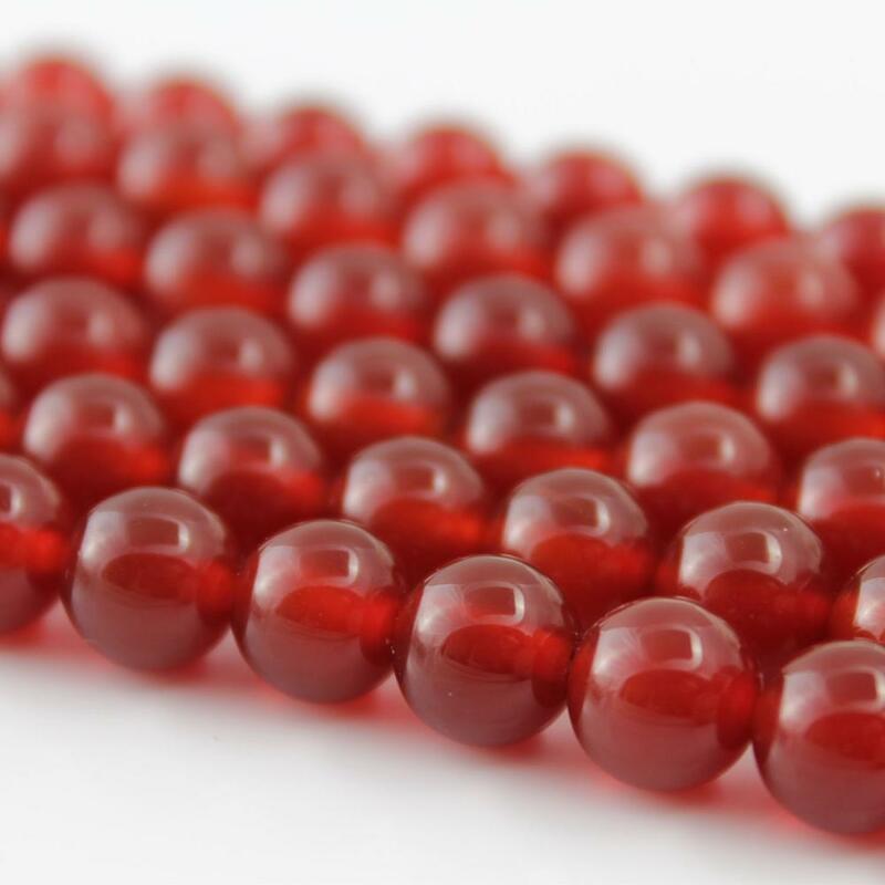Piedras preciosas de ágata roja Natural, 4, 6, 8, 10 y 12mm, redondas, finas, sueltas, accesorios de bricolaje para collar, pulsera, pendientes, fabricación de joyas