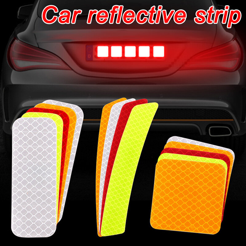 10 Stuks Auto Deur Sticker Decal Waarschuwing Tape Reflecterende Sticker Reflecterende Strip MD7