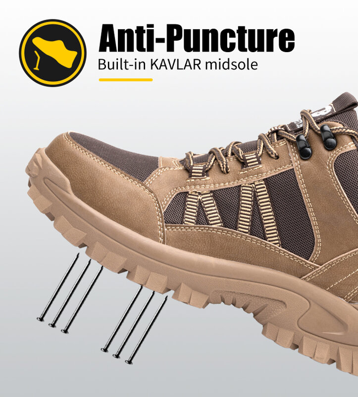 Women And Men's Steel-Toe Work Safety Sport Shoes Casual Breathable Outdoor Sneakers Puncture Proof Boots Comfortable Shoes