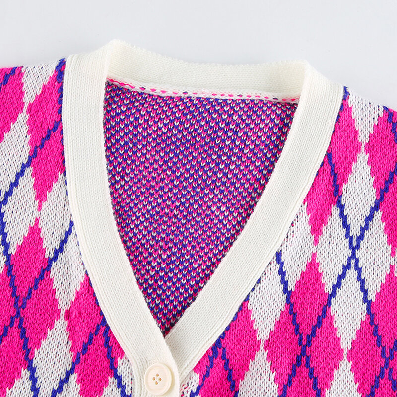 Solide Strick Cropped Strickjacken für Frauen Koreanische Zugeknöpft Übergroßen Pullover Mode Herbst 2020 frauen Kleidung V-ausschnitt Pullover
