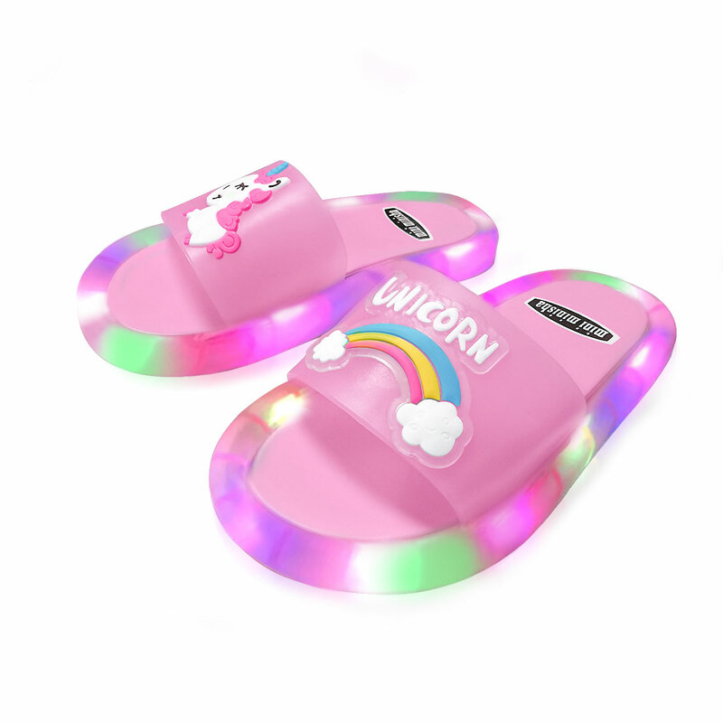 2021 menina chinelos crianças led chinelos de banheiro do bebê sandálias crianças sapatos para meninos da menina luz acima sapatos da criança