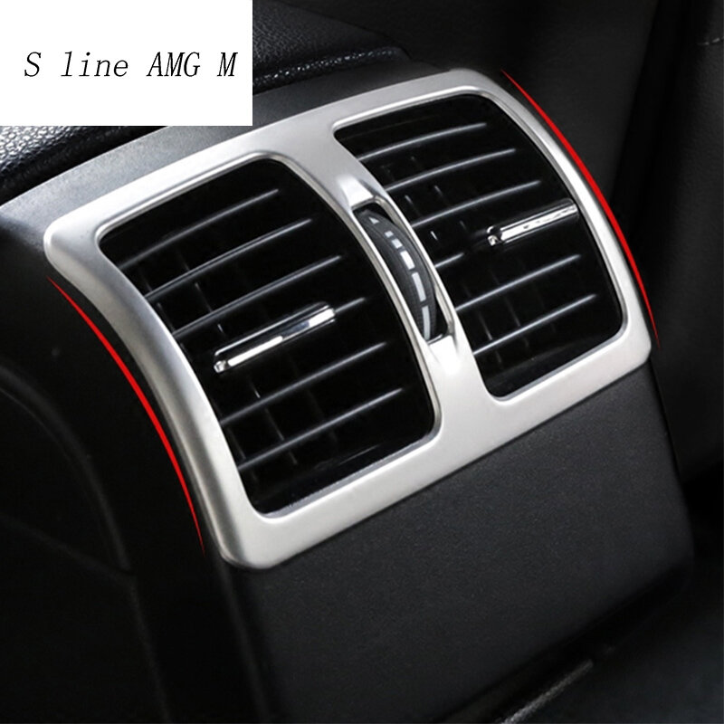 Pegatinas de tira embellecedora para coche, marco decorativo de ventilación de aire acondicionado trasero, para Mercedes Benz clase C W204 2009-2014