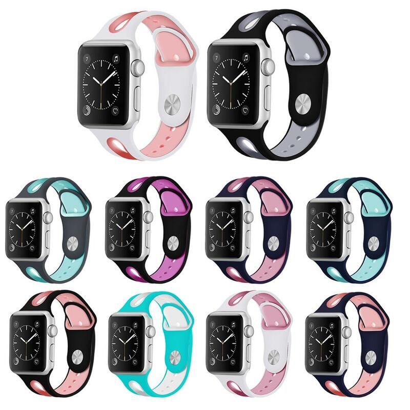 Correa de silicona para Apple Watch, 42mm, 38mm, 44mm, 40mm, Compatible con Apple Watch 5 Series 5/4/3 Sport