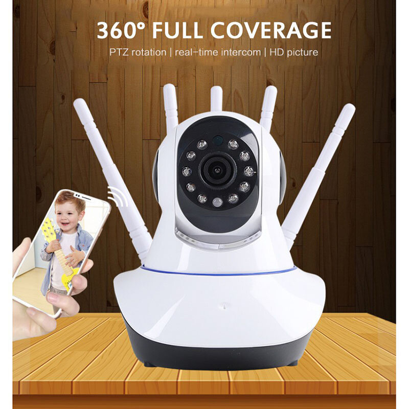 Kamera IP Wifi FHD Kamera Keamanan Rumah Monitor Bayi Video 3 Antena Kamera Pengawasan Nirkabel Versi Malam CCTV
