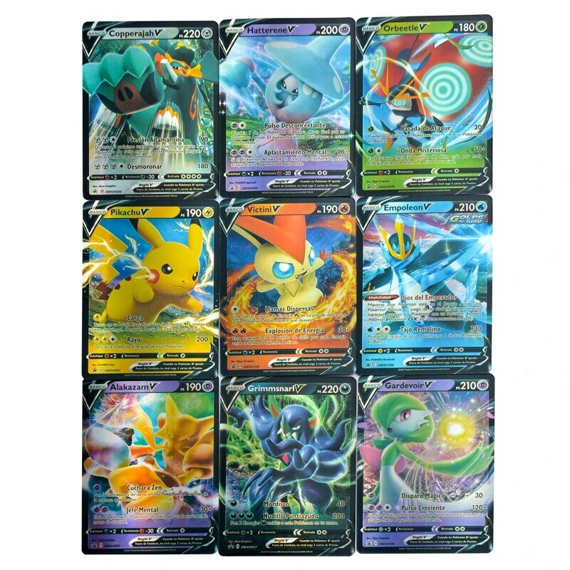 Brand New Pokemon Spanish Card 100V 50 VMAX Collectible Trading Cards Game For Kids Birthday Gift