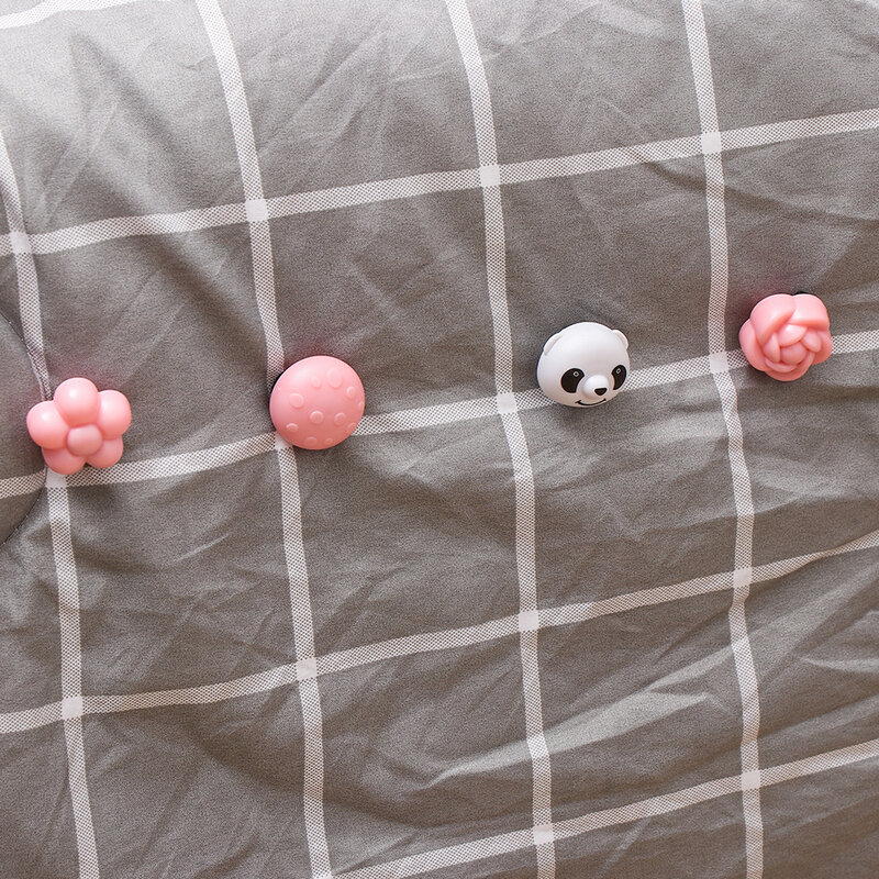 Soporte de colcha antideslizante con forma de seta y Panda, accesorio para colcha, fijador de una tecla para desbloquear la funda, sujetador, hebilla para sábana de cama, 8 piezas