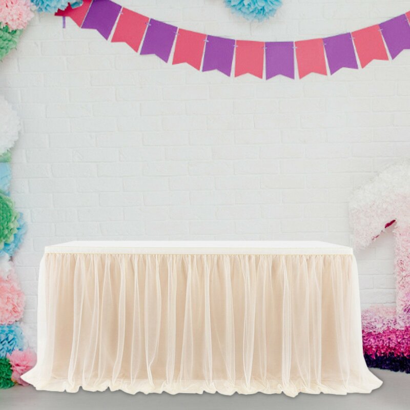 2021 ślub spódnica Tutu obrus stołowy z tiulu pokrywa stołowe tkaniny Baby Shower dekoracje do domu na imprezę listwy przypodłogowe dekoracja na urodziny