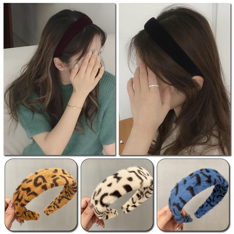 1 шт. модная бархатная повязка на голову в стиле ретро французская элегантная повязка на голову с широкими полями головной убор для девушек ...