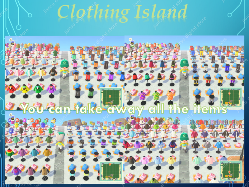 Kleidung insel Animal Crossing New Horizons Materialien Möbel Glocken NMT 640 DIY Karte DoDo code 1.9.0 version