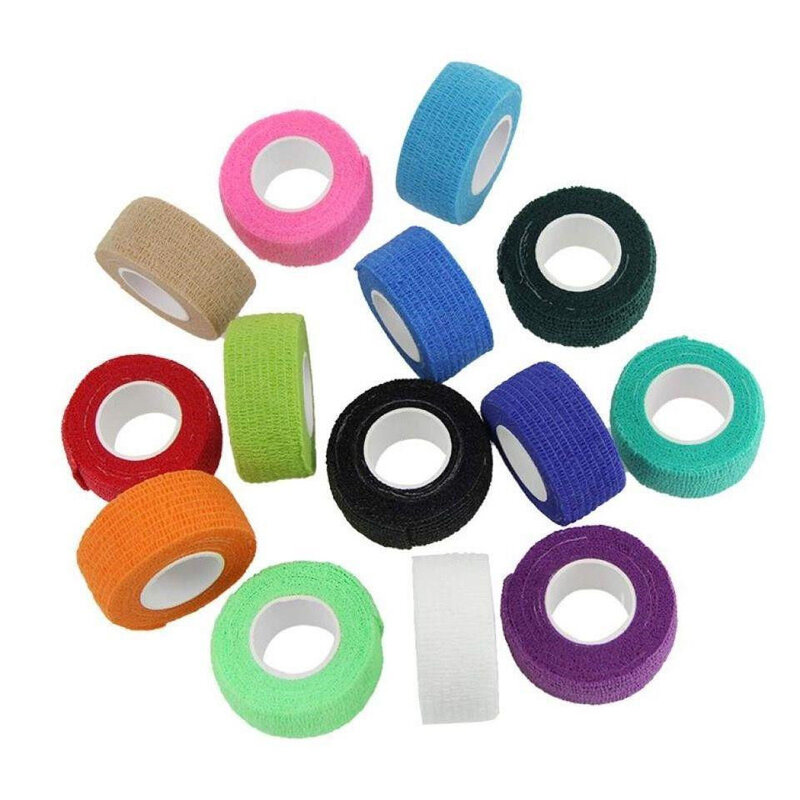 10สุ่ม Colors-2.5cm ป้องกัน Self-Adhesive Elastic Bandage สีด้วยตนเองกาวผ้าพันคอ Tattoo