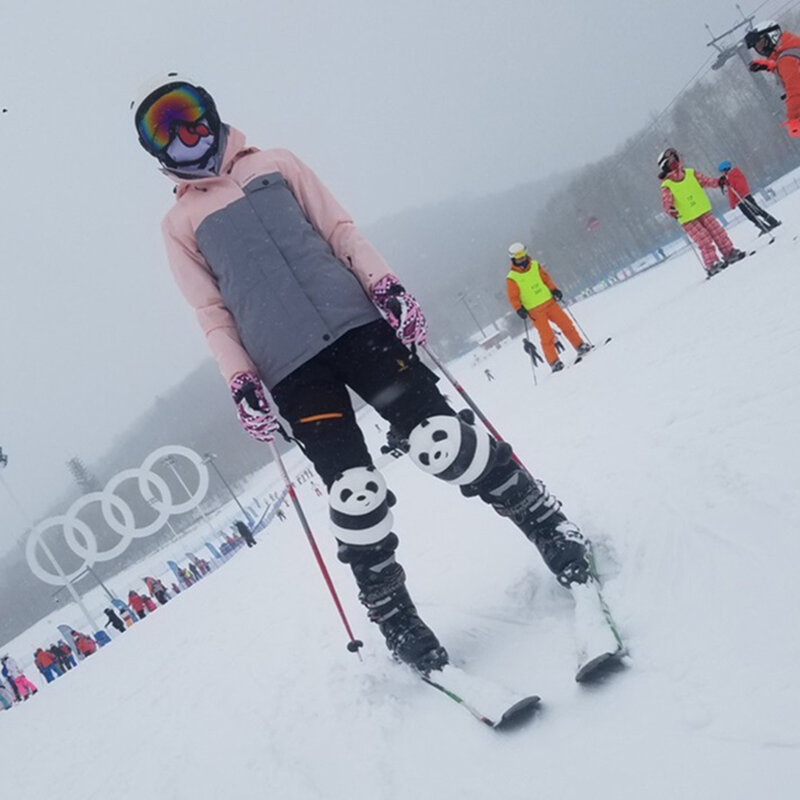 Śliczne Panda Outdoor narty sportowe Skate Snowboard ochrona narciarstwo Protector ochraniacze na kolana łyżwiarstwo ochronne Hip wyściełane dla dzieci mężczyzn