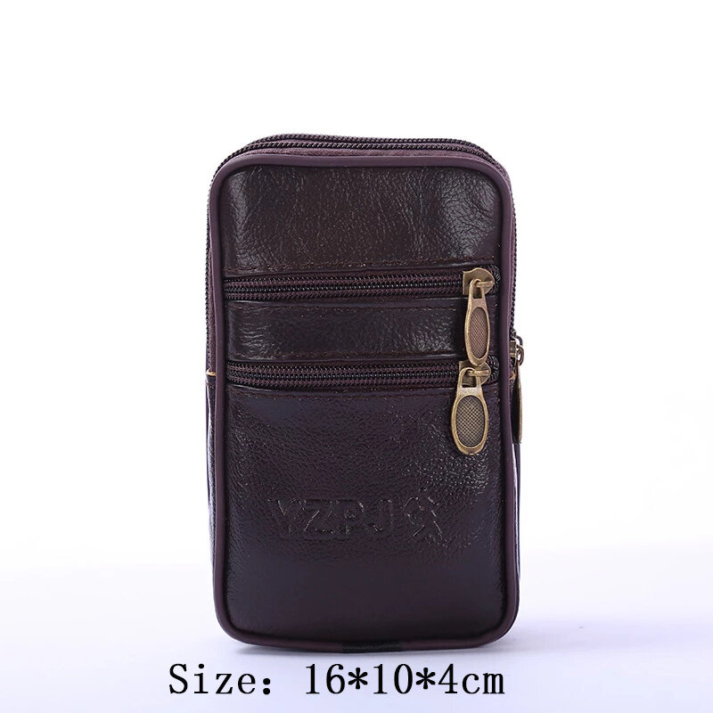 New Business Mobile Phone Bag Male Multifunctional Leather Vertical Waist Bag Key Coin Purse  Summer Pouch Hook Design Bag NR123