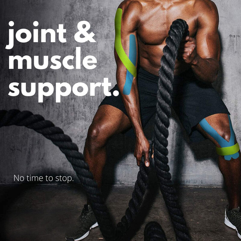 Cinta de kinesiología deportiva, cinta atlética impermeable sin látex precortada para aliviar el dolor, soporta y estabiliza los músculos y las articulaciones