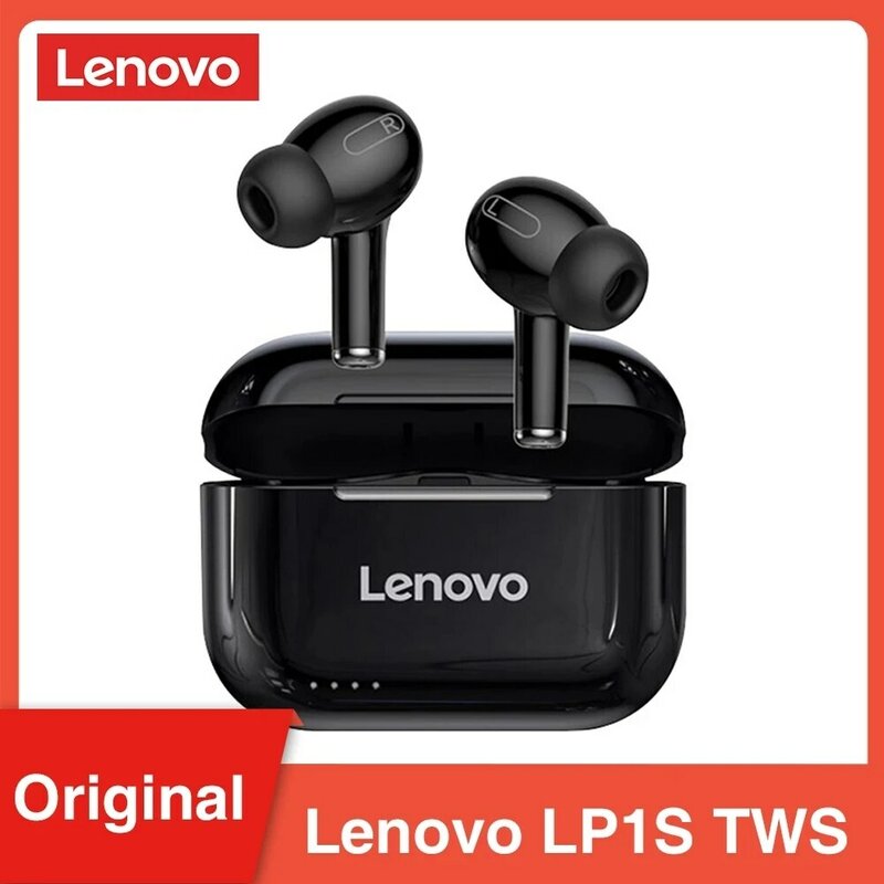 Lenovo-auriculares inalámbricos LP1S con Bluetooth, dispositivo de audio TWS, deportivo, estéreo, HiFi, con micrófono, LP1 S, para teléfonos inteligentes Android e IOS