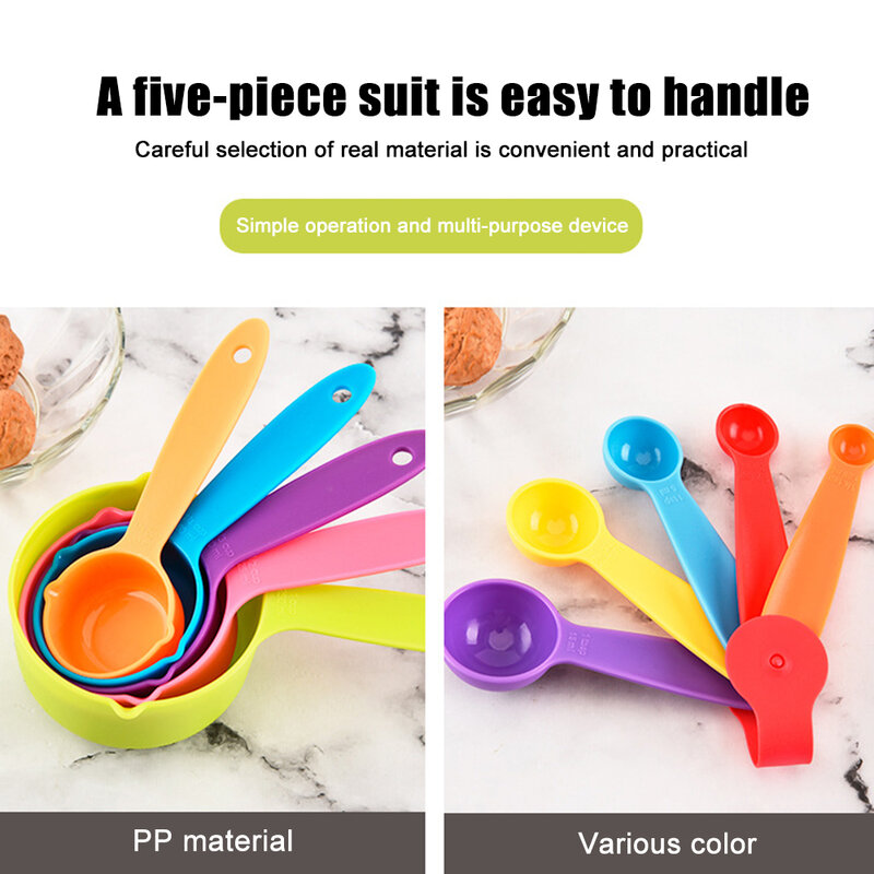 5pcs Scaled Spoon 1.25ml-250ml Super Useful Kitchen Measuring Tools Measuring Spoon Kit With Scale Multifunction Baking Tools