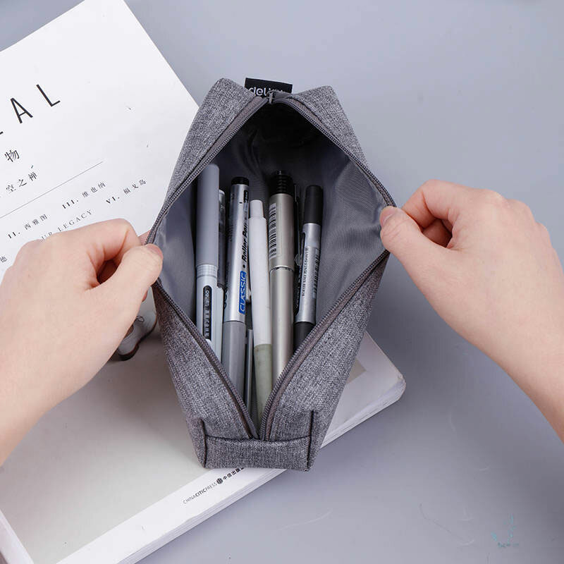 キャンバス青鉛筆ケース無地ストライプシンプルな鉛筆学生新しい文具学用品キッズギフト