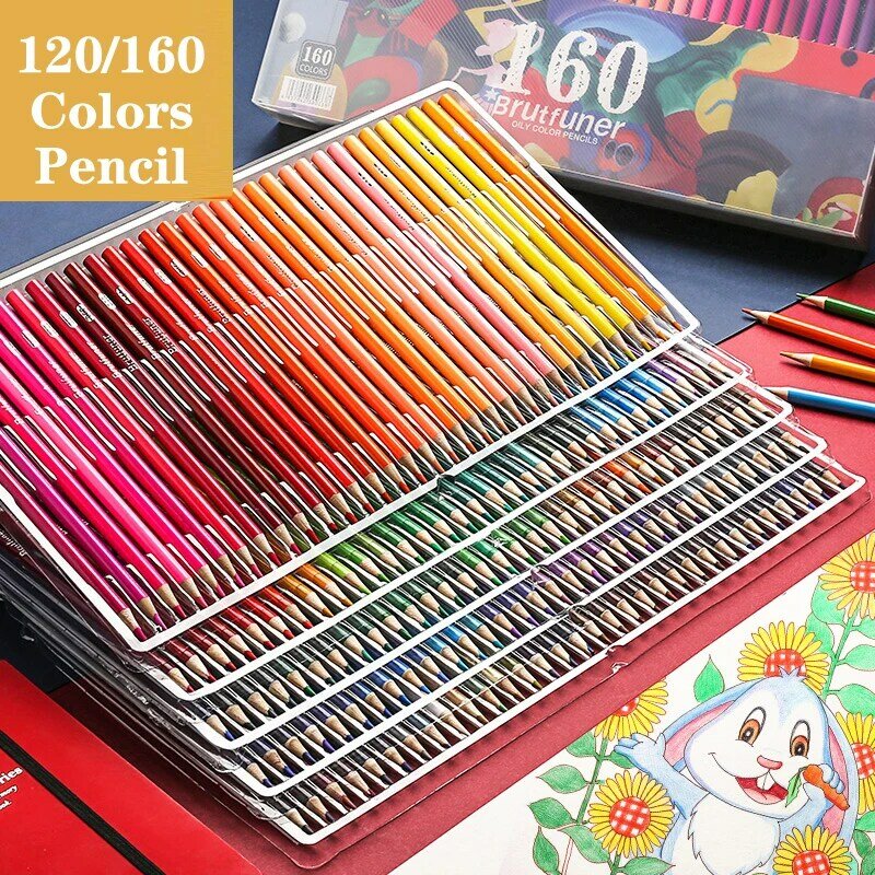 Profissional 6-180 conjunto de lápis de cor de óleo aquarela desenho lápis colorido lápis de madeira para crianças escola arte suprimentos