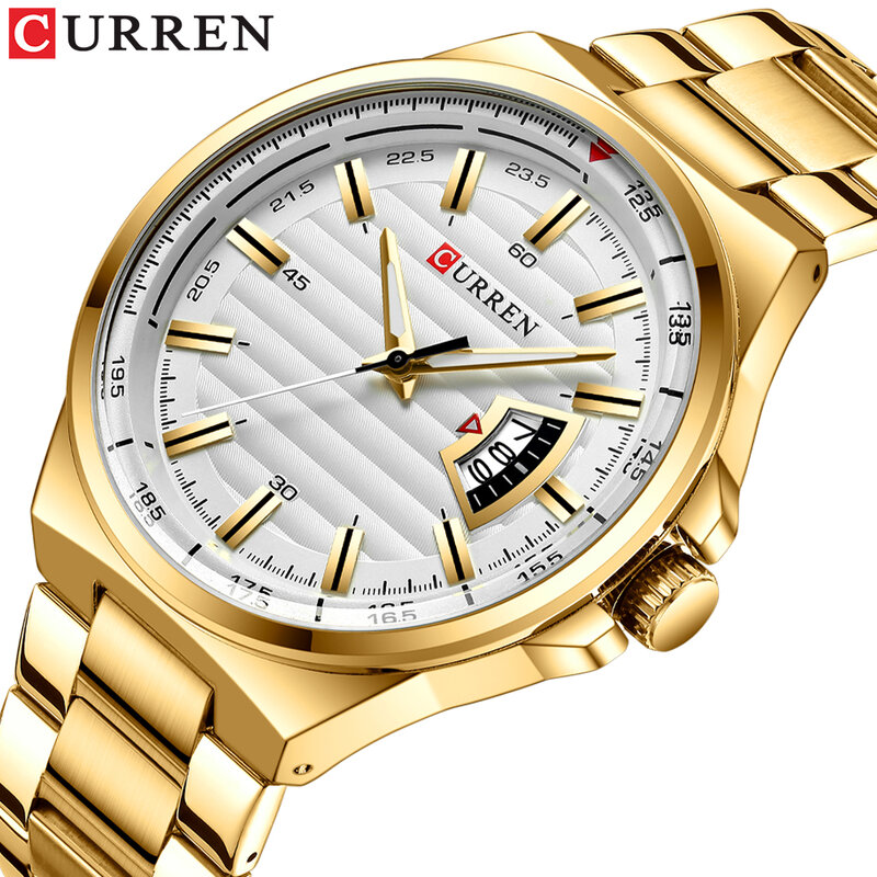 New CURREN Männer Uhren Top Luxus Marke gold Voller Stahl Wasserdicht Sport Quarzuhr Männer Mode Datum Uhr Relogio Masculino
