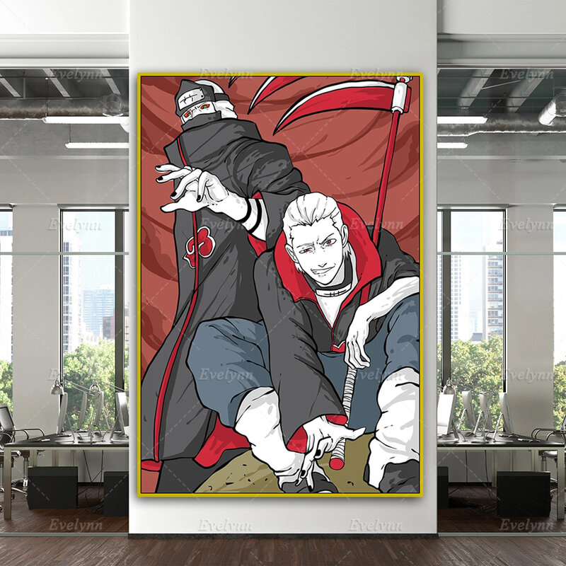 Affiche sur toile de dessin animé Naruto Hidan et Kakuzu, décor nordique de chambre familiale, images de salon moderne, décor d'art mural, peinture imprimée