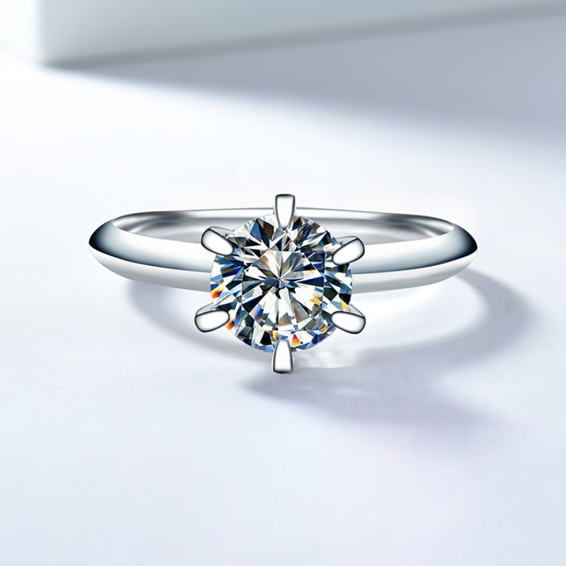 925 prata esterlina anel 0.5ct 1ct clássico diamante jóias moissanite festa de casamento aniversário coreano