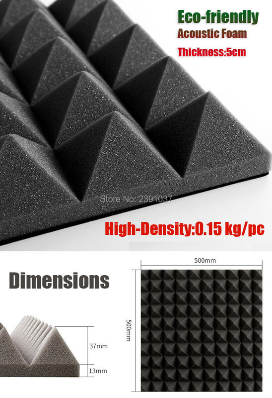 Brand New 60pcs size 50x50cm High-density acoustic foam cover 15 square meters studio foam white acoustic treatment