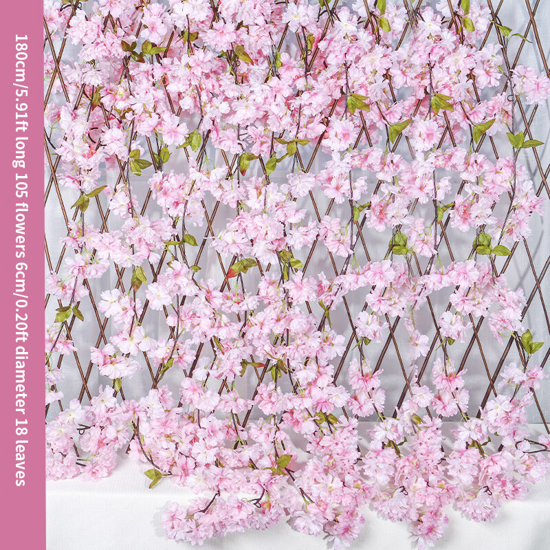 180CM Palsu Cherry Vine Palsu Cherry Buatan Karangan Bunga DIY Tebu Berkualitas Tinggi Gantung Karangan Bunga untuk Pesta