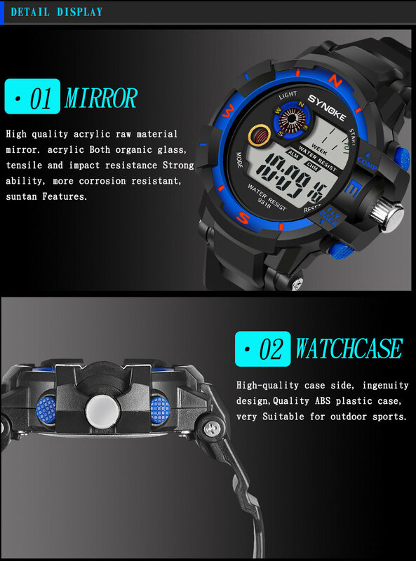 SYNOKE męski wielofunkcyjny wojskowy luksusowy zegarek sportowy marki LED cyfrowy podwójny ruch sportowy zewnętrzny zegarek Relogio Masculino Q