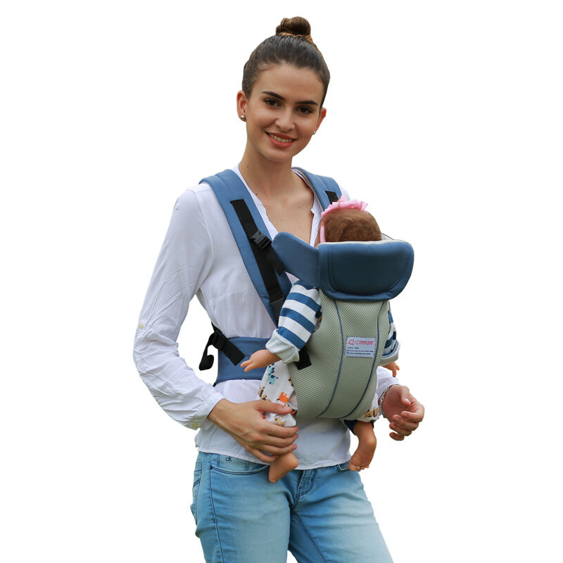 Bolsa canguru para carregar bebê, bolsa respirável multifuncional com envoltório, atualizada 2 a 30 meses, carregamento infantil