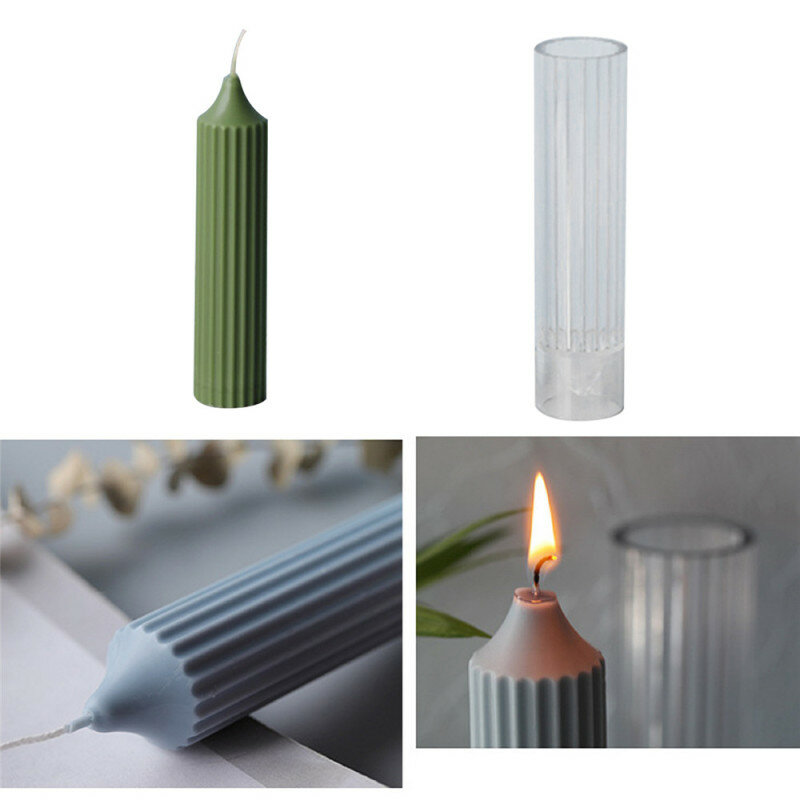 3D 긴 극 촛불 금형 플라스틱 기둥 촛불 금형 만들기 대형 실린더 리브 촛불 금형 DIY 만들기 용품 금형 파라 Velas