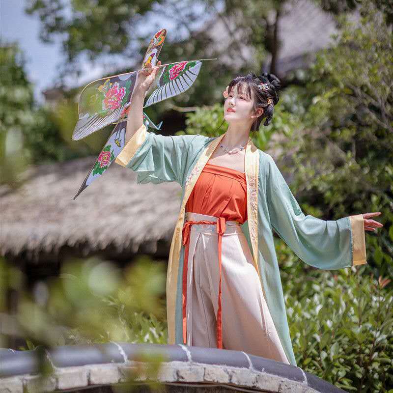 중국 스타일 Hanfu 레이디 우아한 의류 고대 중국 Hanfu 노래 왕조 코스프레 의상 파티 무대 공연 정장