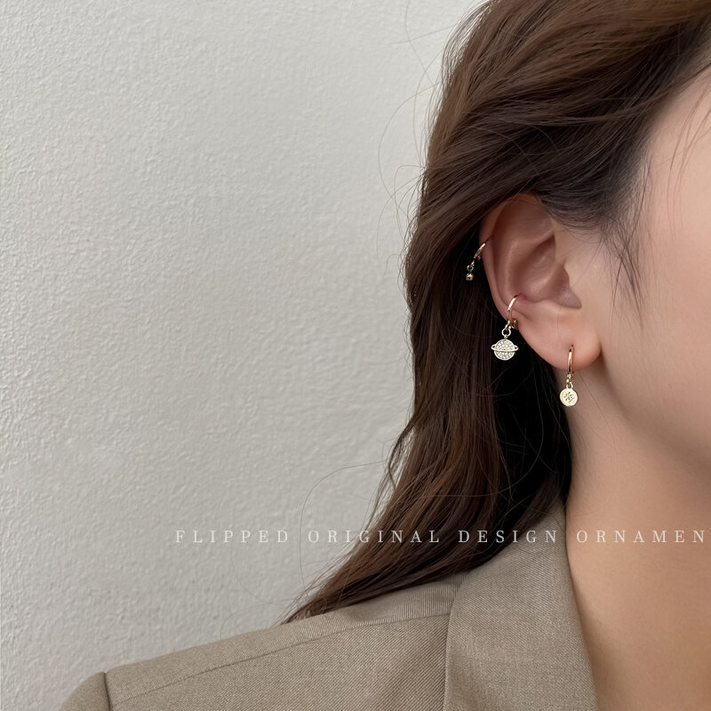 한국어 우아한 지르콘 술 귀걸이 세트 2020 새로운 트렌디 스타일 인터넷 연예인 틈새 세련된 귀 스터드 귀걸이