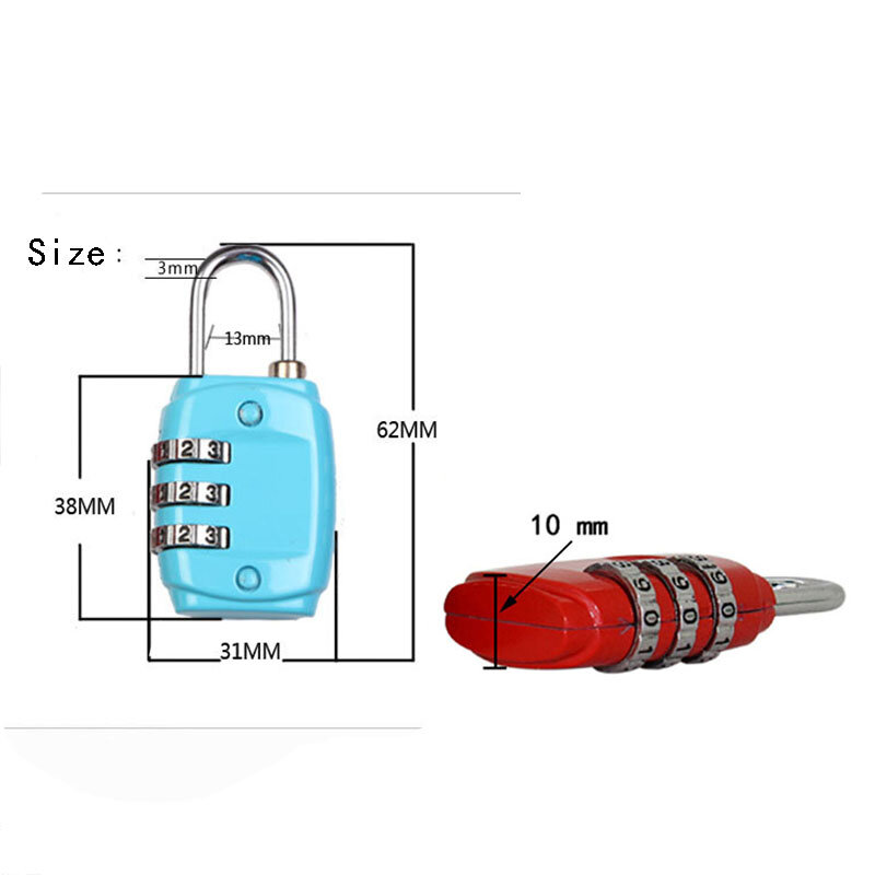 Luggage Password Lock 3 Digit Combination Safe Travel Accessories Luggage Suitcase Code Lock High Quality