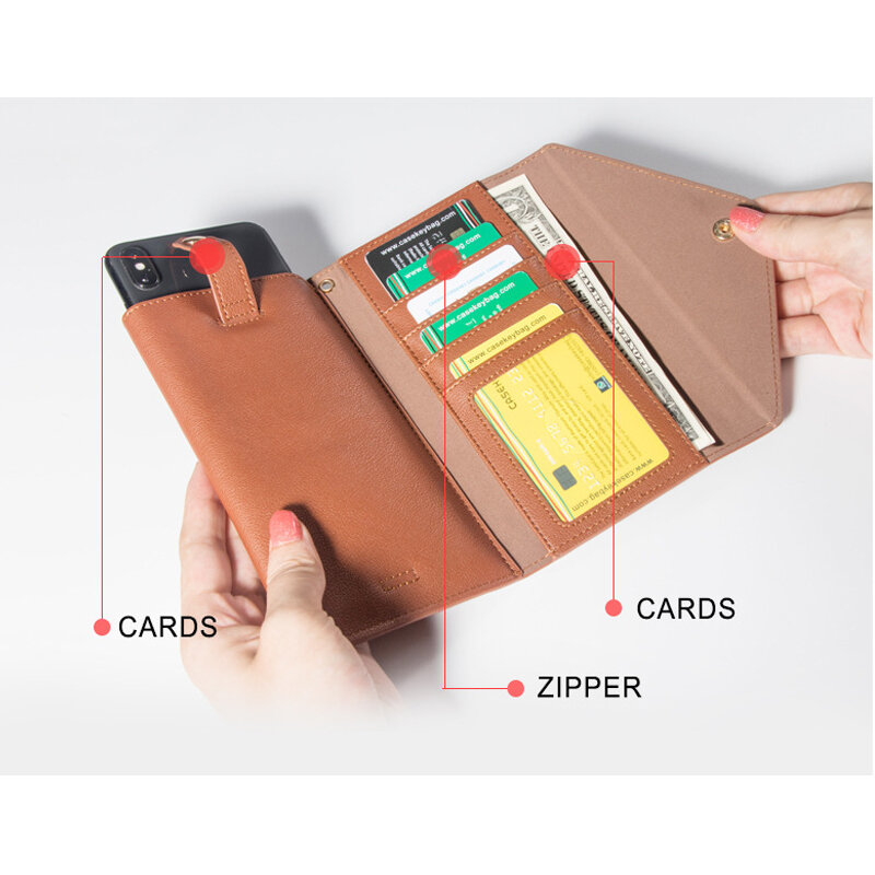 多機能財布抗落下携帯電話カバーマン女性スマート財布ビジネスカードホルダー携帯電話の袋