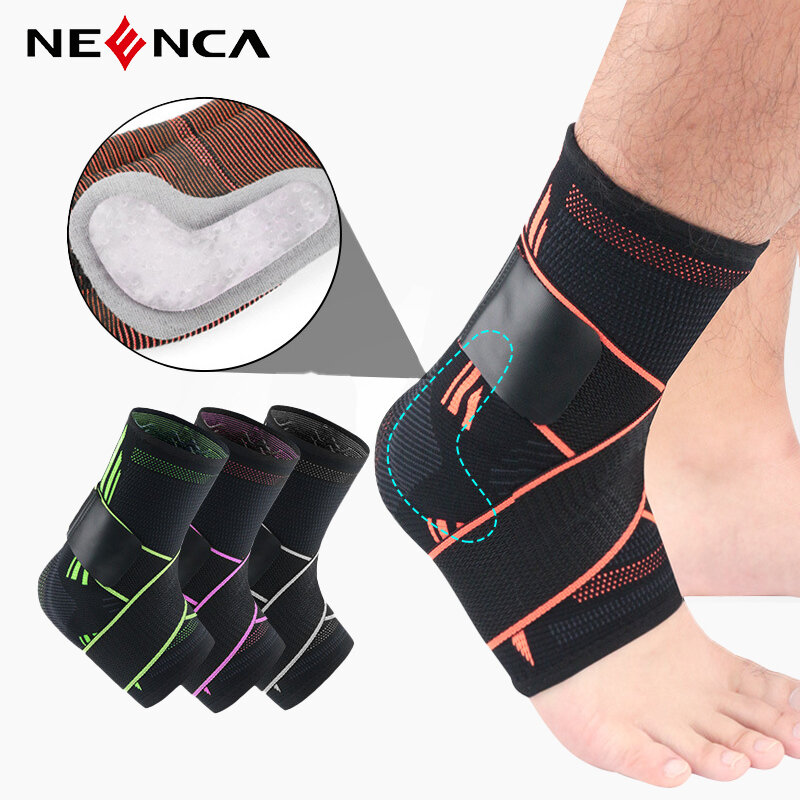 NEENCA-Protector de soporte para el tobillo, para baloncesto, fútbol, gimnasio, Fitness, correa de nailon de compresión, 1 Uds.