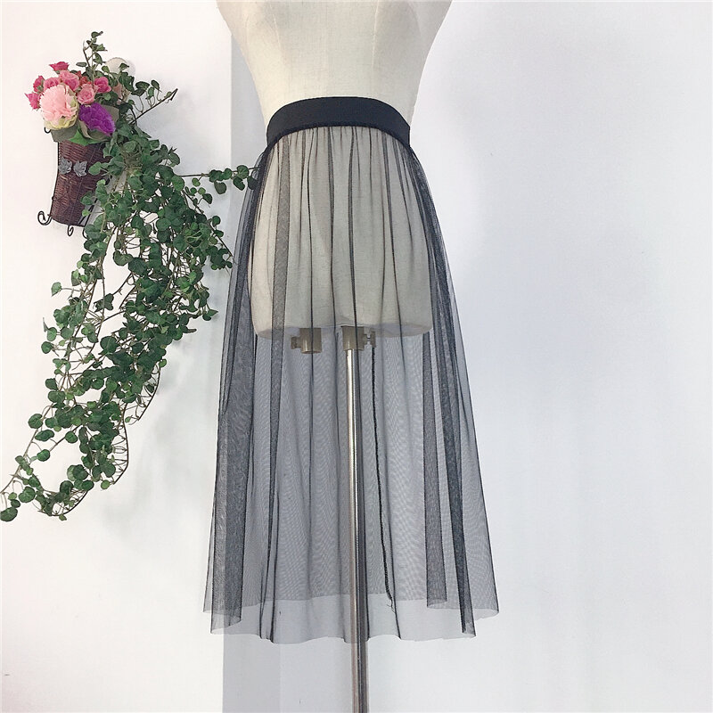 Frauen slip rock petticoat unterrock frau sexy schwarz weiß sehen durch transparente sheer mesh spitze hälfte rutscht wrap rock