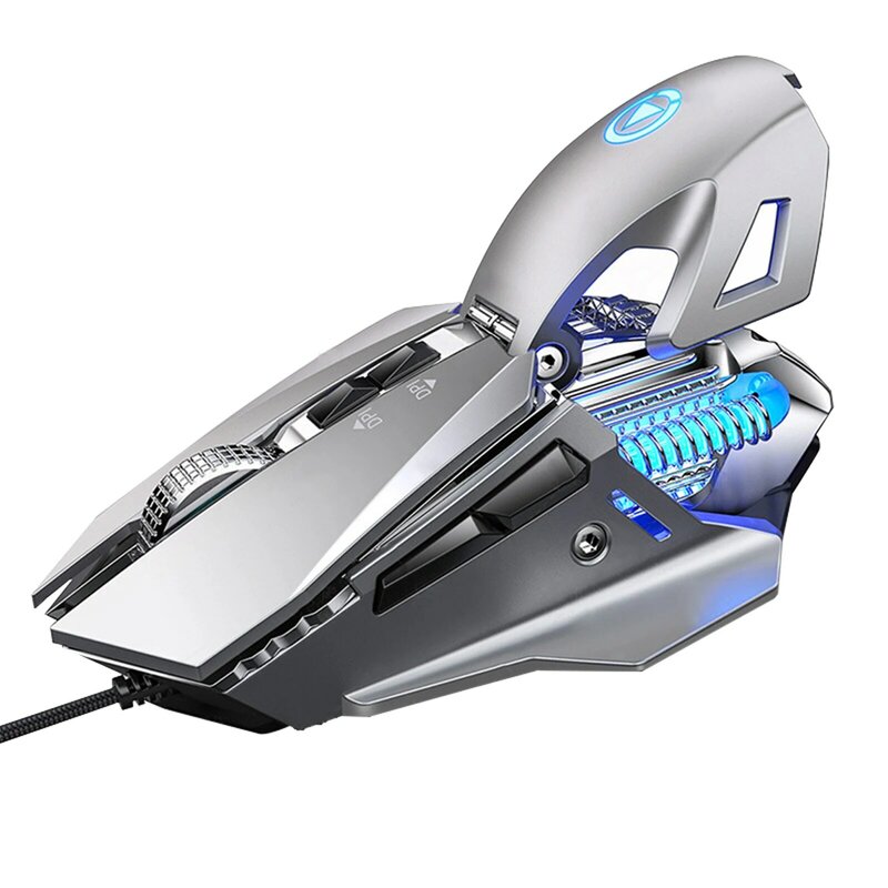 E-sports-ratón con cable de 7200 DPI para videojuegos, Mouse para PC, portátil, portátil, para casa y oficina, con placa inferior de Metal cepillado, 2021