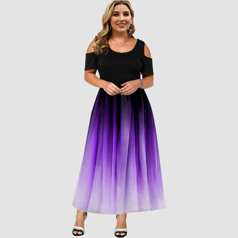 Женское длинное платье с круглым вырезом, без бретелек