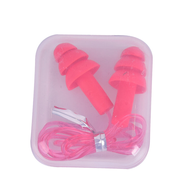 Earplugs Noise Reduction Silicone Soft Ear Plugs PVC Rope Earplugs Protective Touw Oordopjes Beschermende Voor Zwemmen slaap