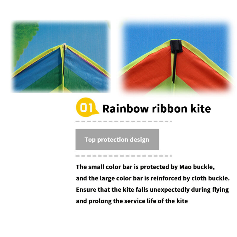 ขนาดใหญ่ที่มีสีสัน Rainbow Kite Long Tail ไนลอนกลางแจ้ง30/100M Surf ของเล่นเด็กบินเด็กว่าว Kites กลางแจ้งสำหรับเด็ก