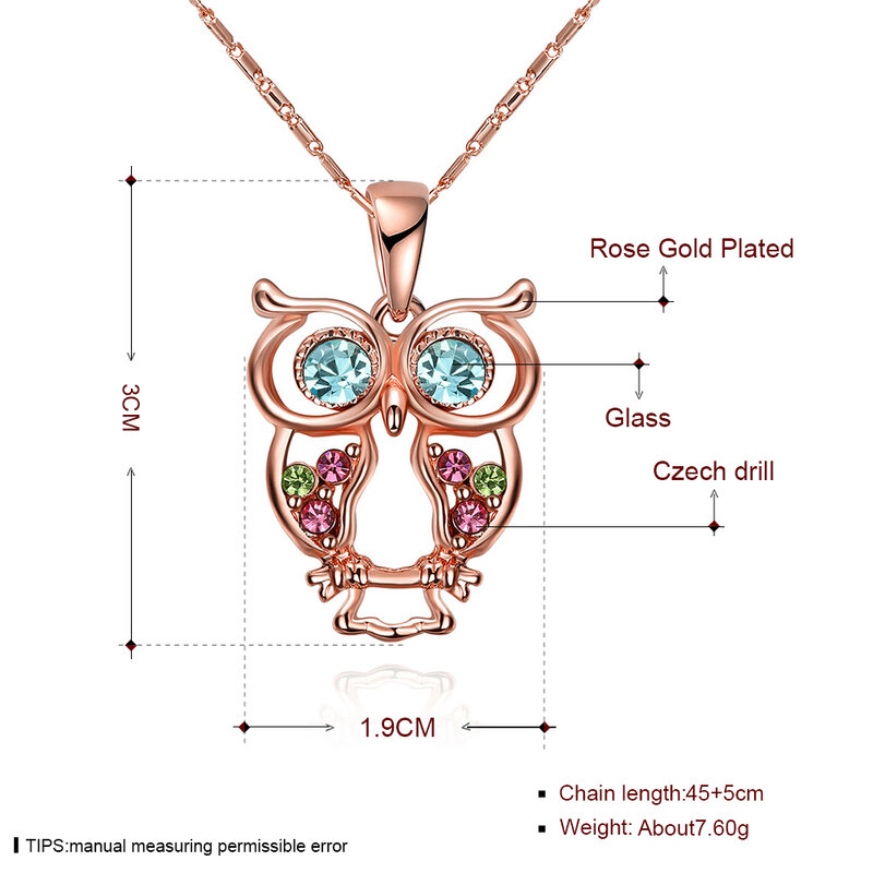 Coruja dos desenhos animados pingente colar para as mulheres oco design criativo tendência de luxo animal colar festival presente nova moda jóias