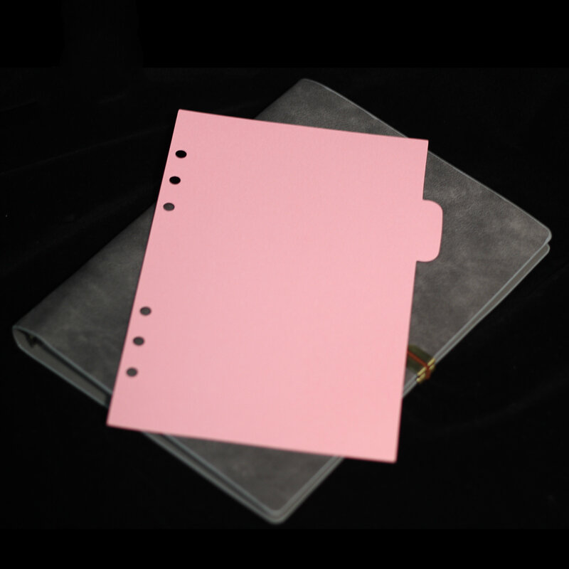 Divisor de fichário, 5 lâmpadas a6 divisor de índice para notebook papelaria para planejador de material de escritório 6 buracos