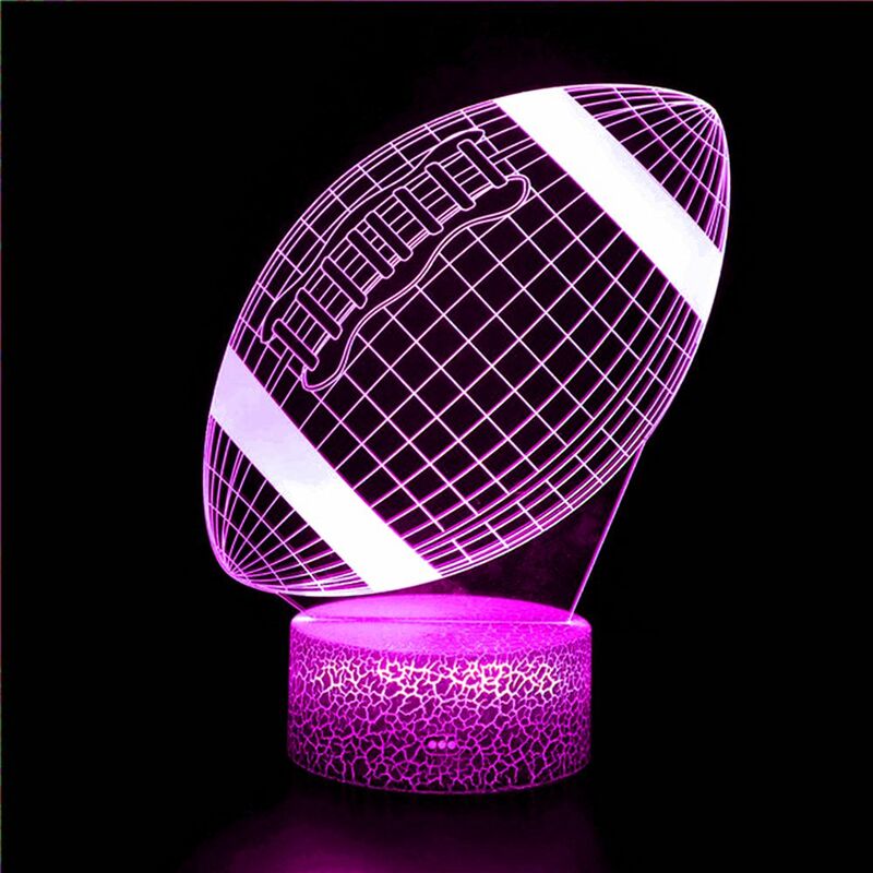 3D Night Light รักบี้ไฟแฟนของขวัญรางวัลสามมิติ Touch หมวกเบสบอลเด็ก LED ไฟโต๊ะคริสต์มาสของขวัญ