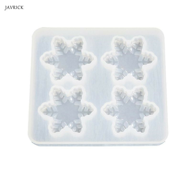 JAVRICK-Molde de resina con forma de pata de Mascota, copo de nieve, molde de silicona para colgantes, fabricación de joyas, herramientas para hornear