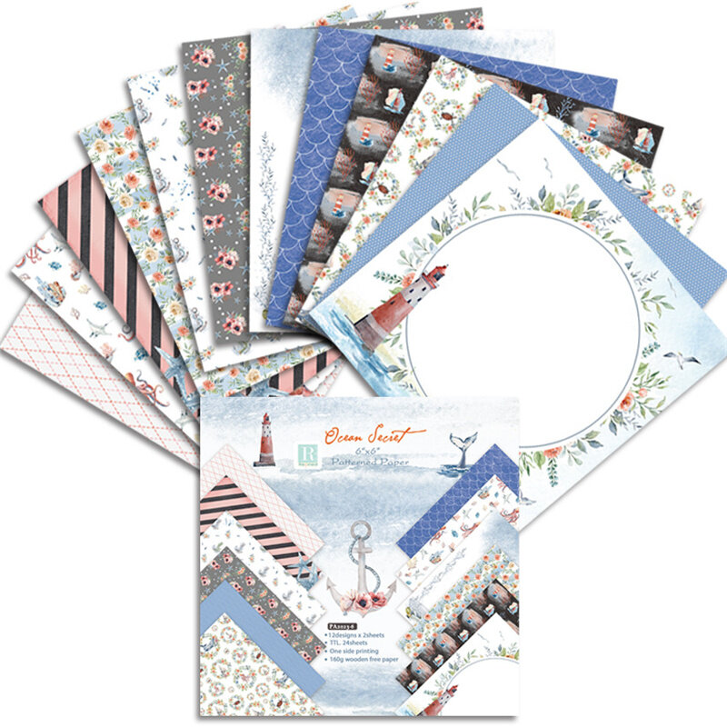 24 unids/lote Snowfield Retro Material papeles Scrapbooking DIY álbum diario regalo decorativo papel recortes de papel